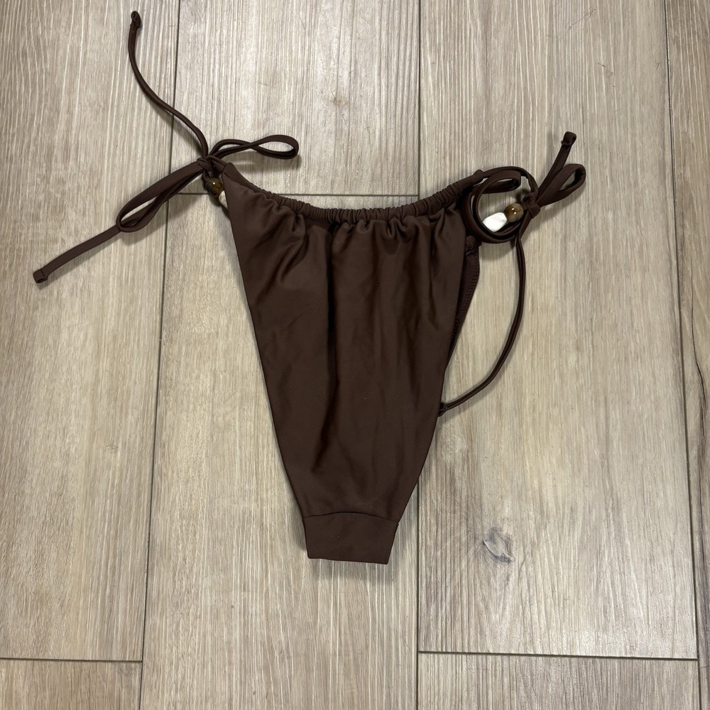 Abercrombie & Fitch Women's Brown Bikini Swim Suit Small Tie Shells - Picture 5 of 5